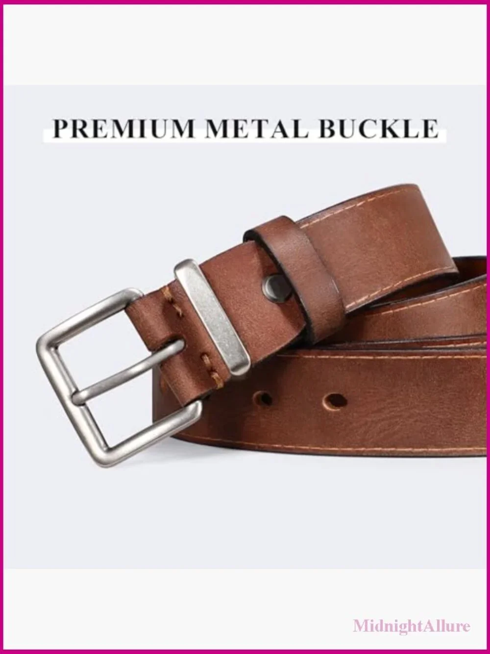 Full Grain Leather Belt for Jeans Pants Real Genuine Leather Waist Belt - Picture 2 of 7